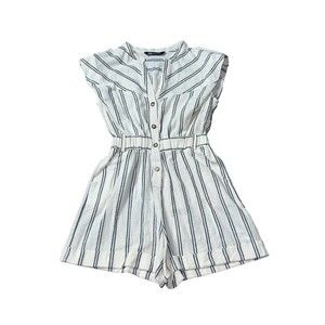 Zara Striped Cotton Jumpsuit Romper Size XS